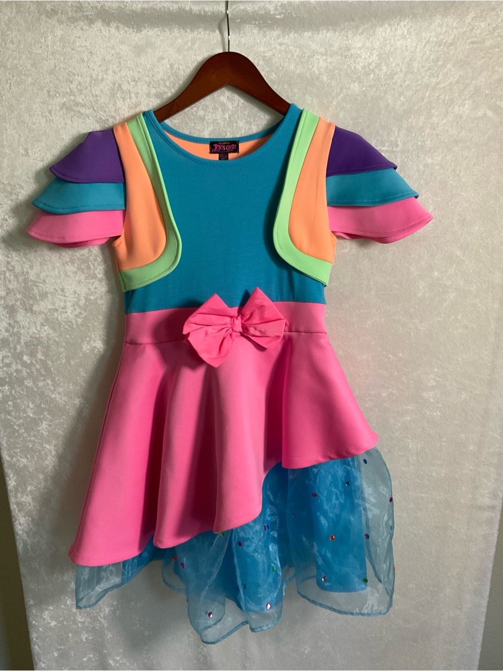 JoJo Siwa Pink, Teal & Purple Ruffle Party Dress